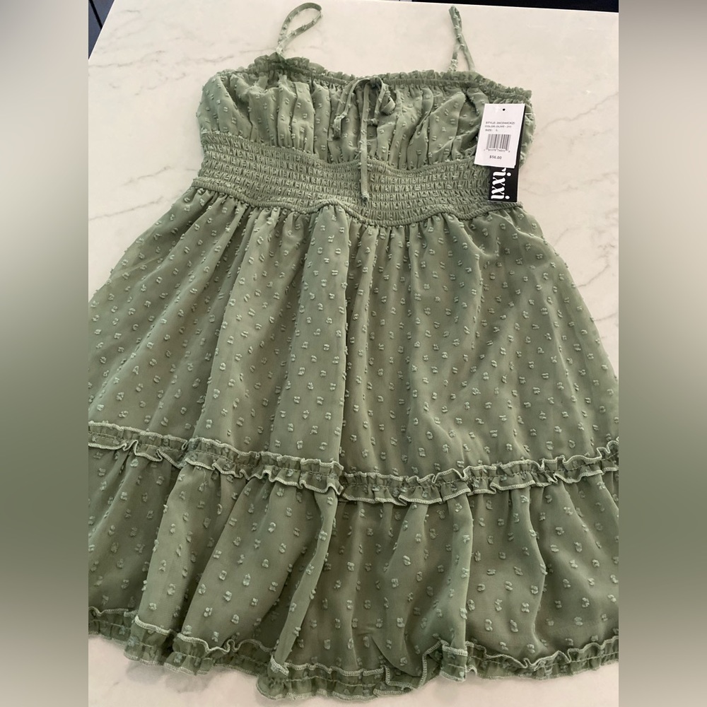 Green mini dress